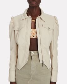 Jonathan Simkhai Standard Wyatt Puff Sleeve Vegan Leather Jacket at Intermix